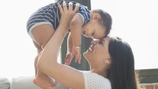Person holding another person above their head