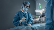 Surgeon using mixed reality 