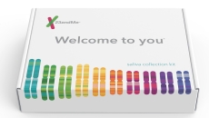 A 23andMe saliva testing kit