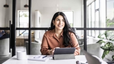 Person in a conference room