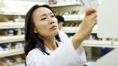 Pharmacist preparing a prescription
