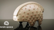 A photo of Brain.space's EEG helmet