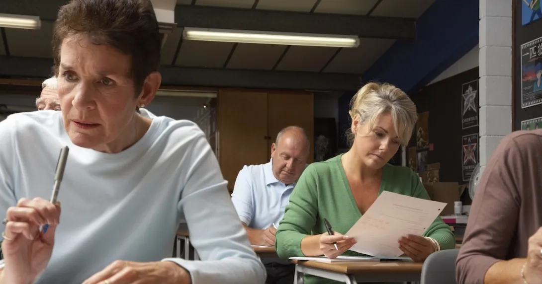 Students in a classroom