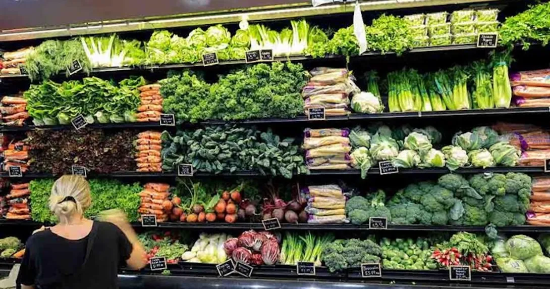 The produce department of a grocery store