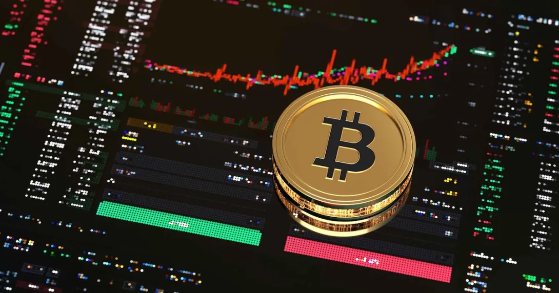 Abstract Bitcoin cryptocurrency concept