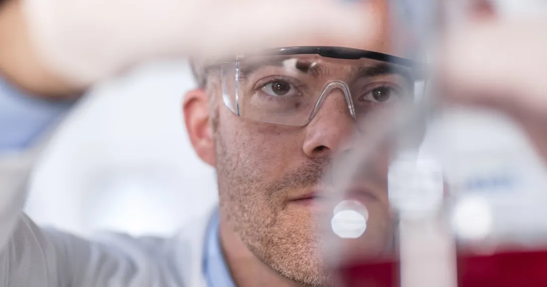 Researcher working in a lab