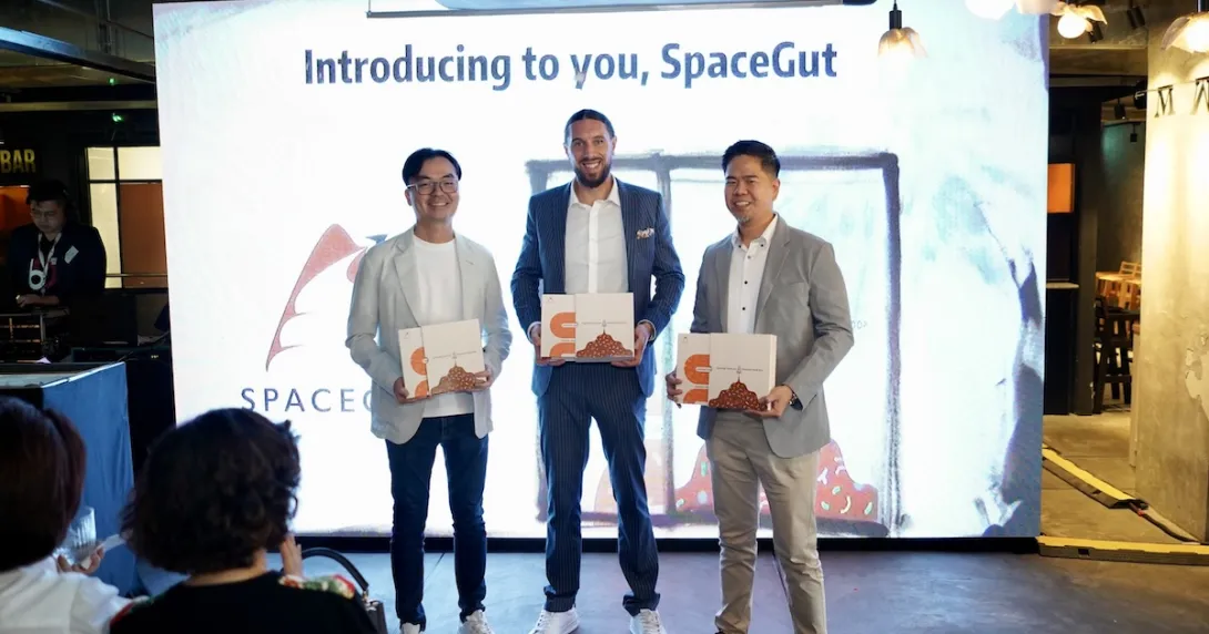 SpaceGut founder and his partners during their launch in Malaysia