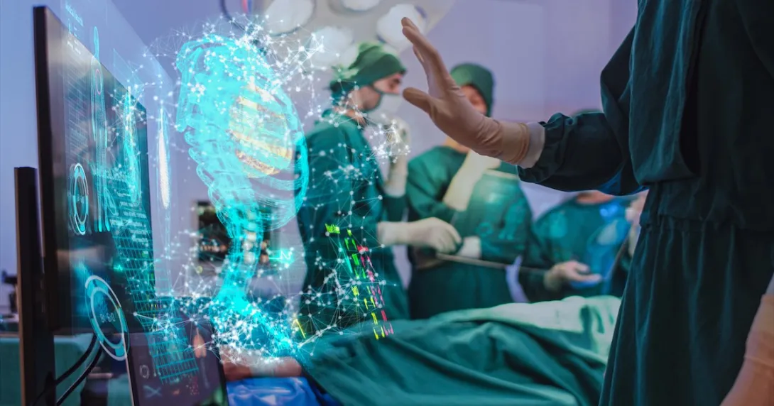 Doctor with hologram