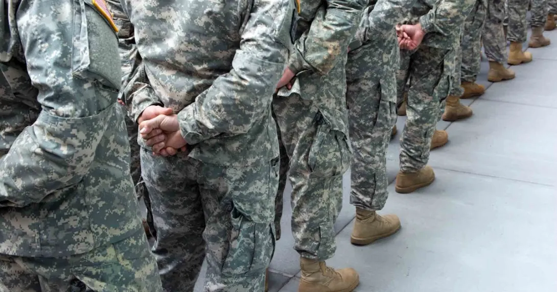 Image of soldiers marching