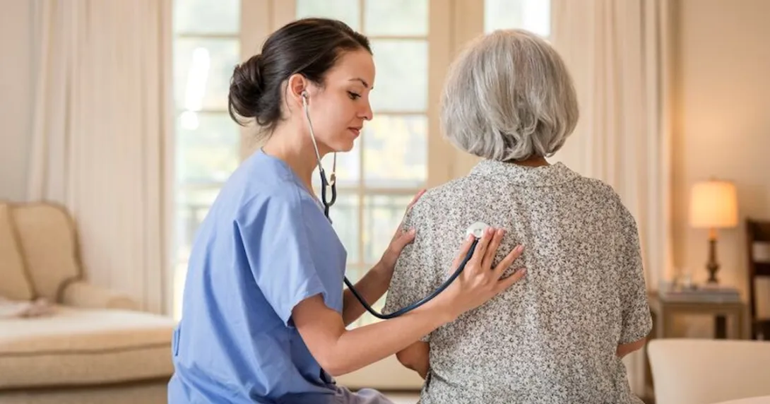 Healthcare professional examining patient