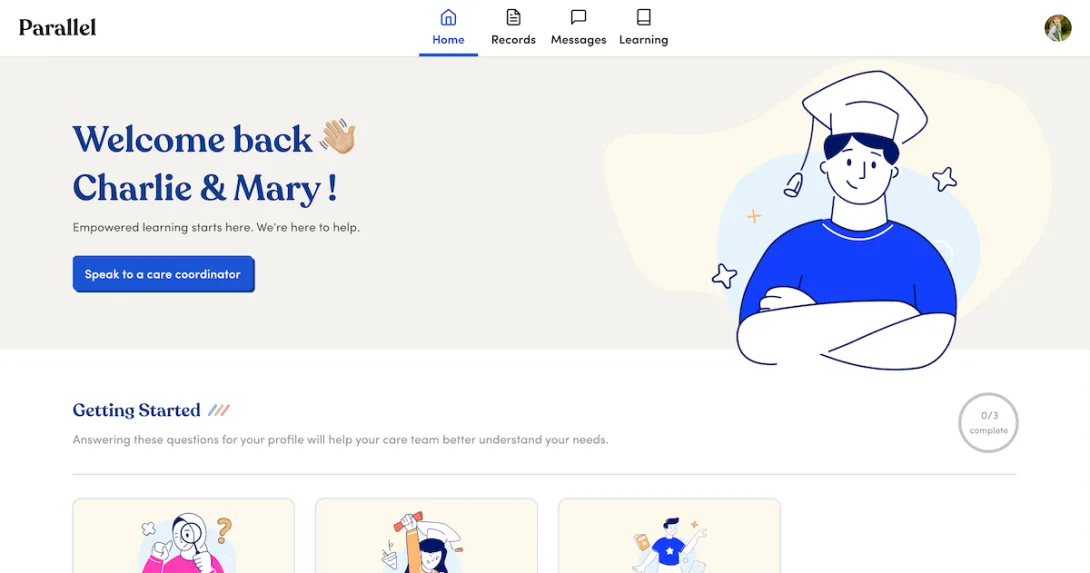 The Parallel Learning patient portal