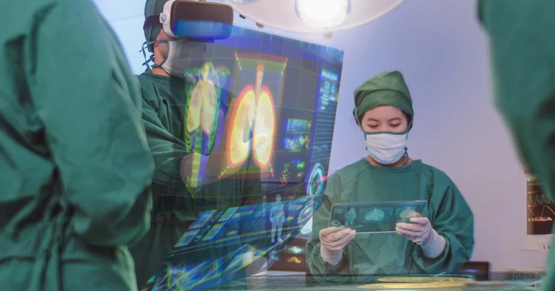 Surgeons using VR